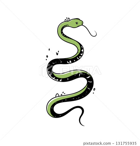 Anaconda. Anaconda simple black and white line art vector logo 131755935