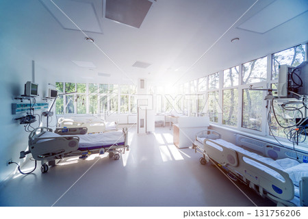 Interior of reanimation room in modern clinic 131756206