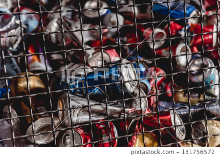 At modern recycling plant. Separate garbage collection.  131756572