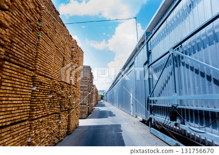 Lumber ready for loading into a dry kiln. Wood drying in containers Lumber ready for loading into a dry kiln. Wood drying in containers 131756670