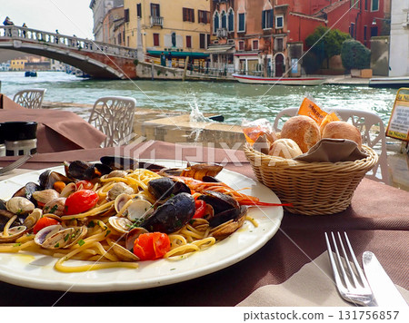 Venetian River and Seafood Spaghetti 131756857