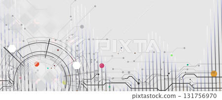 Scientific circle design with technical vector elements technology data background 131756970