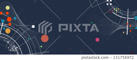 Scientific circle design with technical vector elements technology data background 131756972
