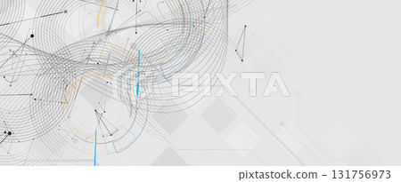 Scientific circle design with technical vector elements technology data background 131756973