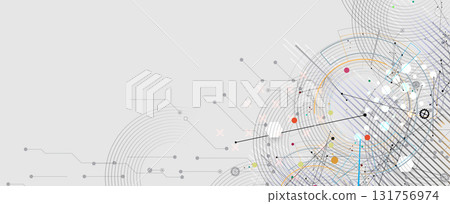 Scientific circle design with technical vector elements technology data background Scientific circle design with technical vector elements technology data background 131756974