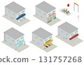 Isometric Specialty Stores and Street Accessories (Japanese Shopping Street Set) 131757268