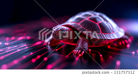 A turtle with a red light on its head A turtle with a red light on its head 131757312