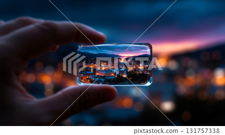 A person holding a small glass object in their hand A person holding a small glass object in their hand 131757338