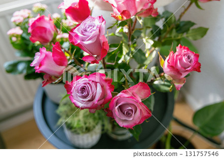 Romantic bouquet of beautiful fresh roses Romantic bouquet of beautiful fresh roses 131757546