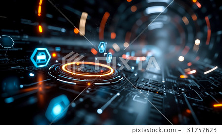 A futuristic interface with a futuristic interface in the middle of it A futuristic interface with a futuristic interface in the middle of it 131757623