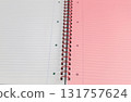 Spiral bound lined notebook with light pink page 131757624