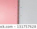 Spiral bound lined notebook with light pink page 131757628