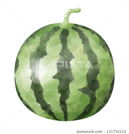 水彩風格的新鮮西瓜插圖 131758110