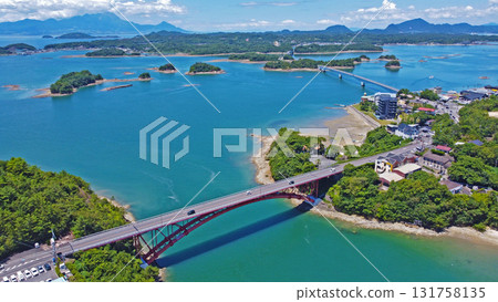 Drone aerial photography of Amakusa Five Bridges, No. 5 Bridge (Matsushima Bridge) Drone aerial photography of Amakusa Five Bridges, No. 5 Bridge (Matsushima Bridge) 131758135