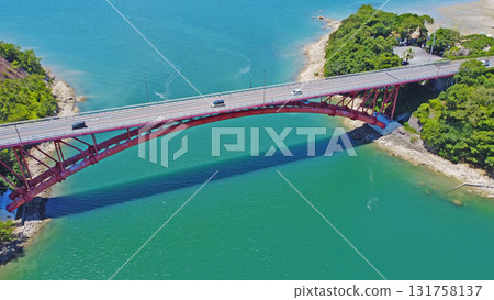 Drone aerial photography of Amakusa Five Bridges, No. 5 Bridge (Matsushima Bridge) Drone aerial photography of Amakusa Five Bridges, No. 5 Bridge (Matsushima Bridge) 131758137