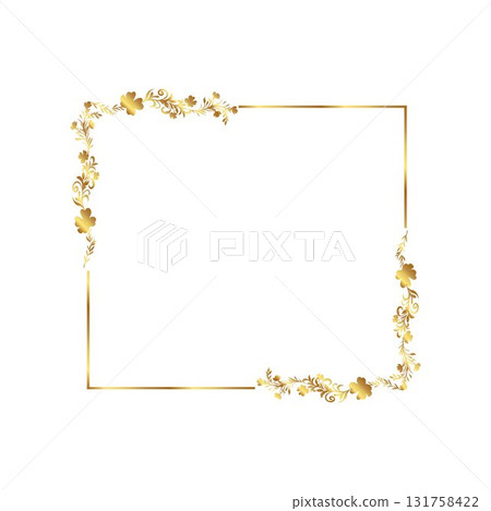 Elegant gold floral frame free vector illustration 131758422
