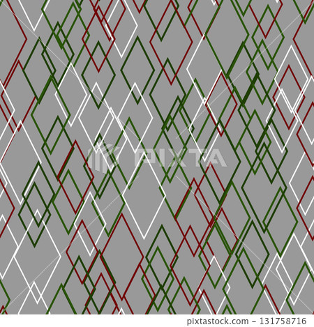 Christmas seamless geometric pattern. Random forest green rhombuses on gray background. Abstract pattern in calm natural colors for your project Christmas seamless geometric pattern. Random forest green rhombuses on gray background. Abstract pattern in calm natural colors for your project 131758716