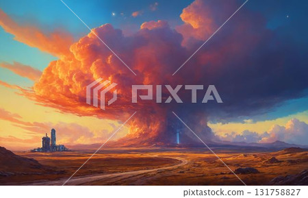 Sky and clouds dyed in the sunset Sky and clouds dyed in the sunset 131758827