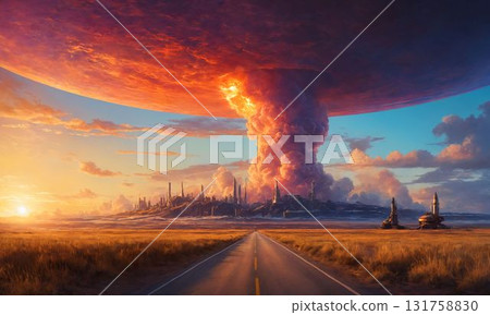 Burning sunset Burning sunset 131758830