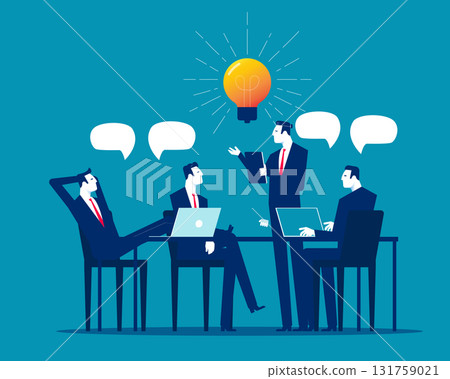Brainstorming. Business people discussing idea on  board meeting in office 131759021