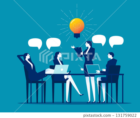 Brainstorming. Business people discussing idea on  board meeting in office 131759022