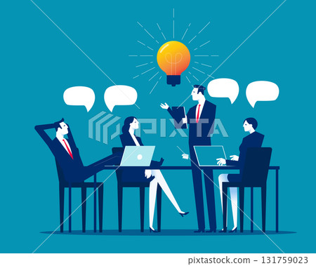 Brainstorming. Business people discussing idea on  board meeting in office 131759023