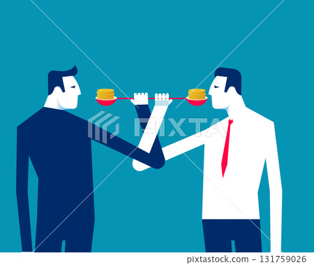 Corruption. Two business person or politicians are fighting over money 131759026