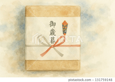 Year-end gift with gift tag 131759148