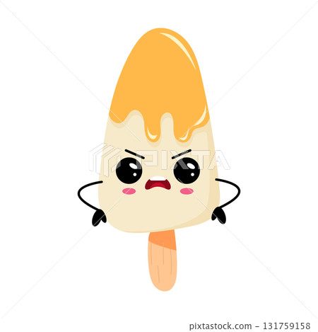 Angry ice cream popsicle character shouting Angry ice cream popsicle character shouting 131759158