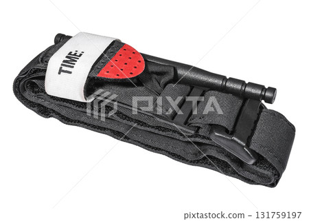 Folded medical tourniquet for stopped blood 131759197