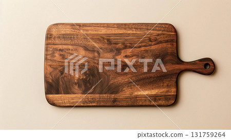 Handmade walnut cutting board | Simple beige background 131759264