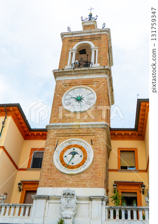 Rimini bell tower old Italian city center Piazza Tre Martiri Three Martyrs square historical touristic city Rimini bell tower old Italian city center Piazza Tre Martiri Three Martyrs square historical touristic city 131759347