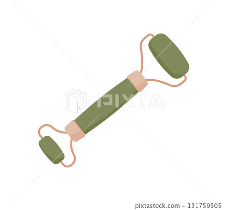 Gua sha tool for beauty and skincare with organic properties. Flat cartoon representation of a facial product. Ideal for promoting natural skincare routines and spa treatments. Gua sha tool for beauty and skincare with organic properties. Flat cartoon representation of a facial product. Ideal for promoting natural skincare routines and spa treatments. 131759505