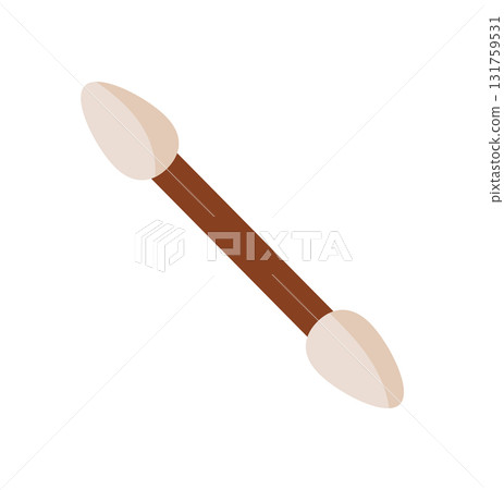 Hand holding a cotton tool for beauty and hygiene. Simple tool for skincare and personal care. Concept of health cleanliness, flat style, suitable cosmetic product presentations. 131759531