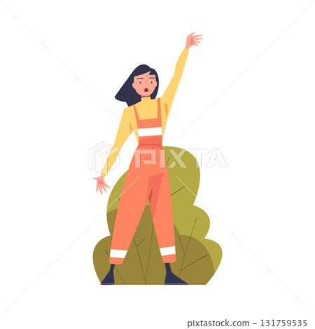 Woman Worker Protesting Participate in Public Demonstration and Rally Vector Illustration 131759535