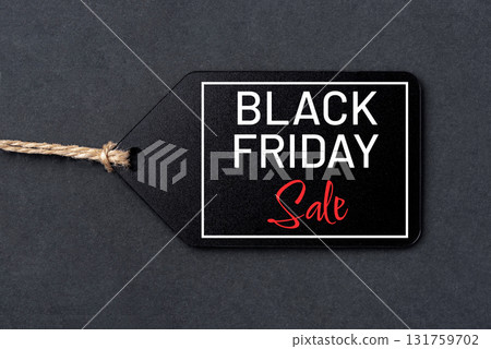 Black Friday tag on black background 131759702