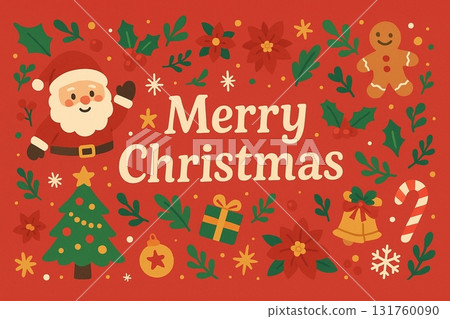 可愛的聖誕節插畫素材 131760090