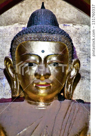 Myanmar, Bagan, Ananda Temple, the most beautiful architecture in Bagan, the last four Buddhas, Sakyamuni Myanmar, Bagan, Ananda Temple, the most beautiful architecture in Bagan, the last four Buddhas, Sakyamuni 131760337