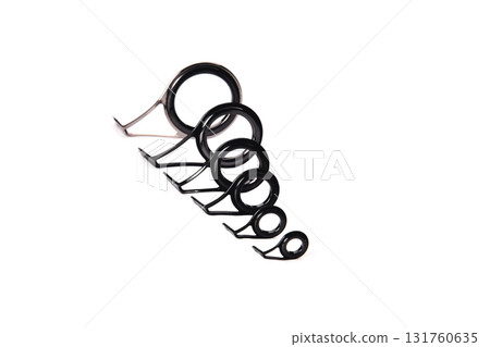 throughput rings for fishing rods of various sizes close-up space for an inscription throughput rings for fishing rods of various sizes close-up space for an inscription 131760635