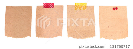 Set of vintage torn paper isolated on transparent background Set of vintage torn paper isolated on transparent background 131760717