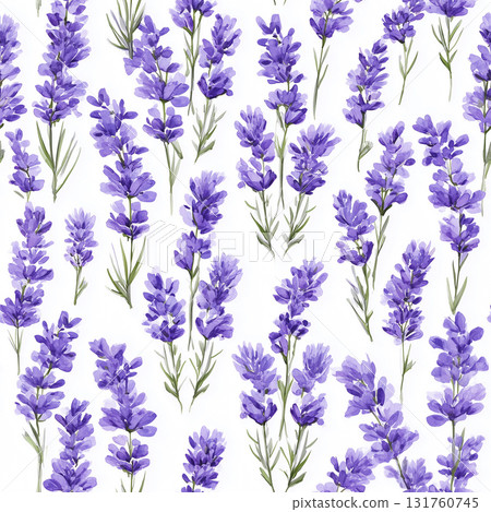水彩薰衣草花無縫圖案 131760745