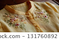 Floral yellow embroidered blouse 131760892