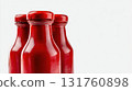 Red sauce bottles displayed 131760898
