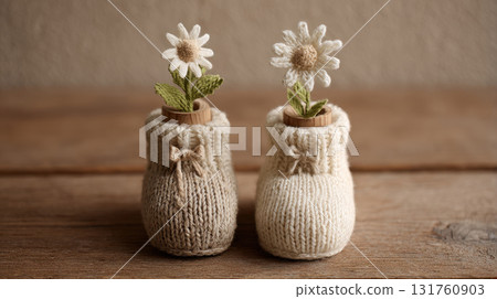 Knitted shoe flower pots Knitted shoe flower pots 131760903