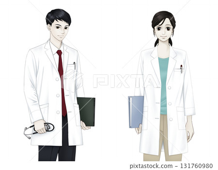 拿著文件的男女醫生插圖 131760980