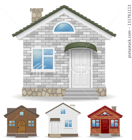 small suburban house cartoon stock vector illustration 131761113