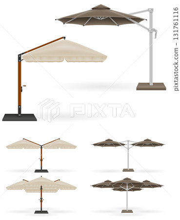 sun large umbrella for bars and cafes on the terrace or the beach cartoon stock vector illustration 131761116
