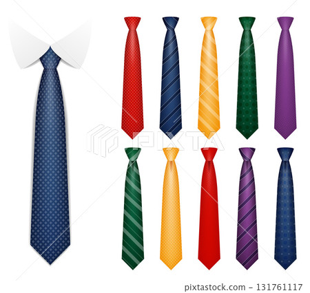 colors tie for men a suit accessory cartoon stock vector illustration 131761117