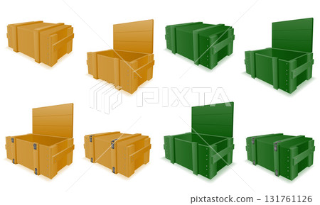 wooden army box for weapons and ammunition cartoon stock vector illustration 131761126