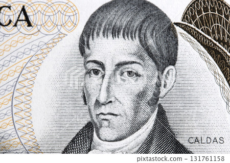 Francisco Jose de Caldas a closeup portrait from Colombian money - peso Francisco Jose de Caldas a closeup portrait from Colombian money - peso 131761158